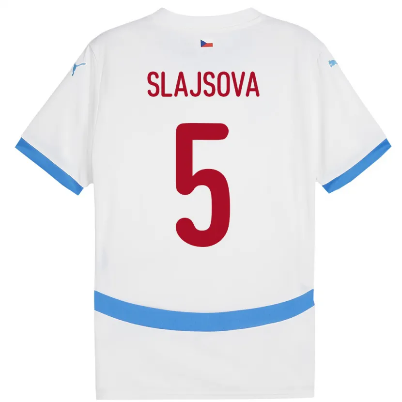 Danxen Mujer Camiseta Chequia Gabriela Šlajsová #5 Blanco 2ª Equipación 24-26 La Camisa México