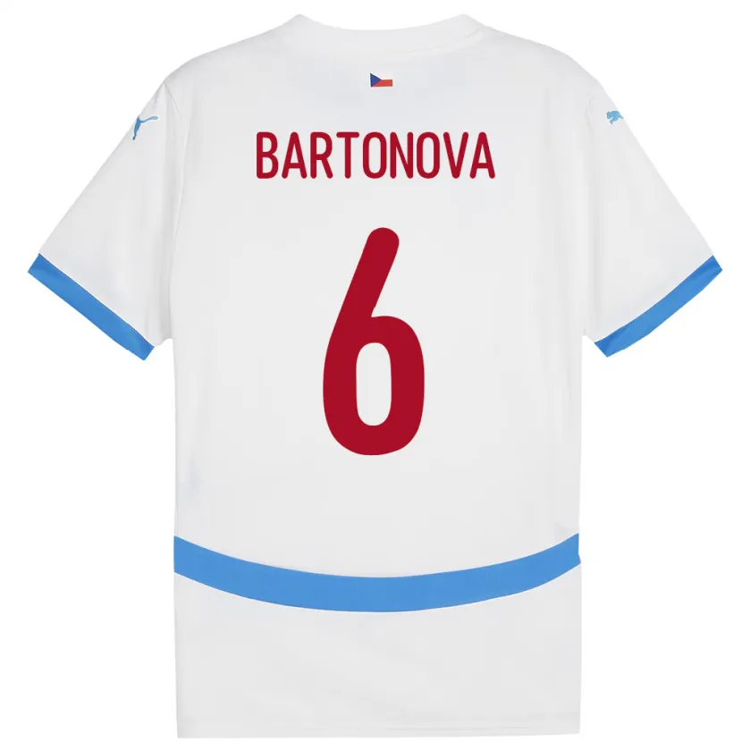 Danxen Mujer Camiseta Chequia Eva Bartoňová #6 Blanco 2ª Equipación 24-26 La Camisa México