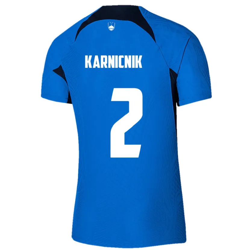 Danxen Mujer Camiseta Eslovenia Zan Karnicnik #2 Azul 2ª Equipación 24-26 La Camisa México