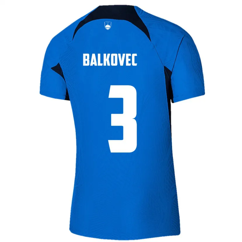 Danxen Mujer Camiseta Eslovenia Jure Balkovec #3 Azul 2ª Equipación 24-26 La Camisa México