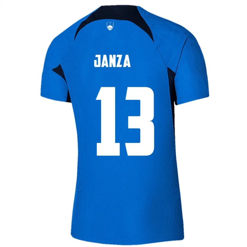 Danxen Mujer Camiseta Eslovenia Erik Janza #13 Azul 2ª Equipación 24-26 La Camisa México