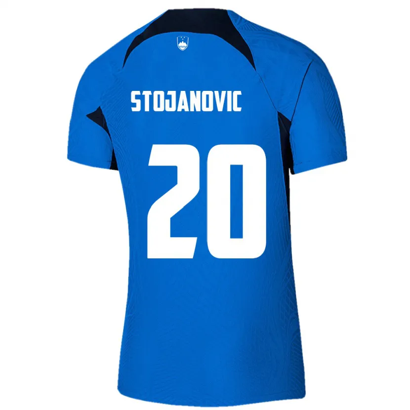 Danxen Mujer Camiseta Eslovenia Petar Stojanović #20 Azul 2ª Equipación 24-26 La Camisa México