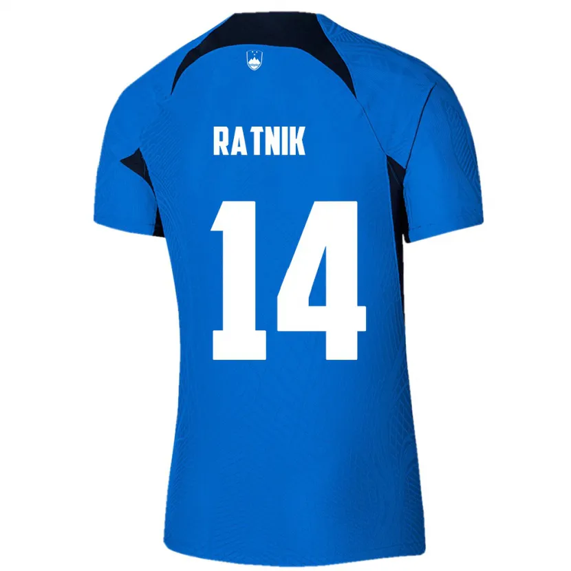 Danxen Mujer Camiseta Eslovenia Marcel Ratnik #14 Azul 2ª Equipación 24-26 La Camisa México