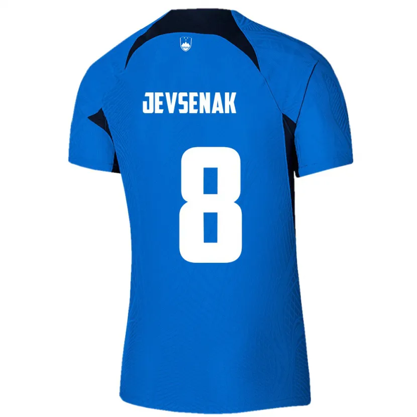 Danxen Mujer Camiseta Eslovenia Florjan Jevsenak #8 Azul 2ª Equipación 24-26 La Camisa México