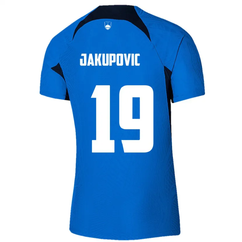 Danxen Mujer Camiseta Eslovenia Aldin Jakupovic #19 Azul 2ª Equipación 24-26 La Camisa México