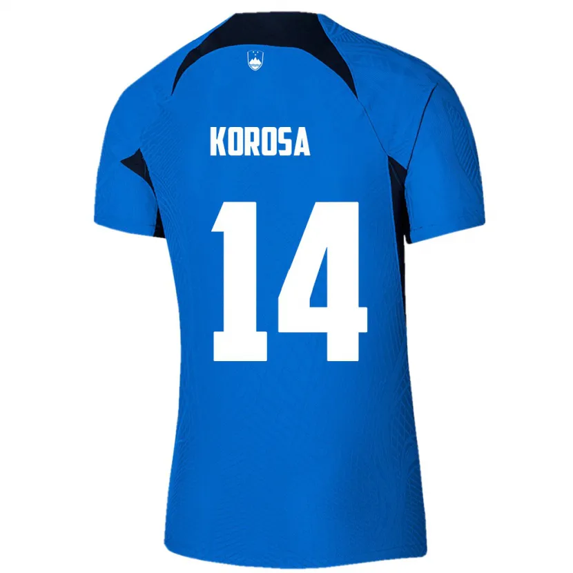 Danxen Mujer Camiseta Eslovenia Anej Koroša #14 Azul 2ª Equipación 24-26 La Camisa México