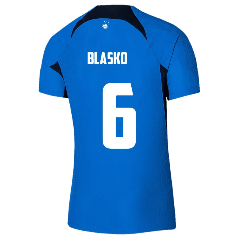 Danxen Mujer Camiseta Eslovenia Svit Blasko #6 Azul 2ª Equipación 24-26 La Camisa México