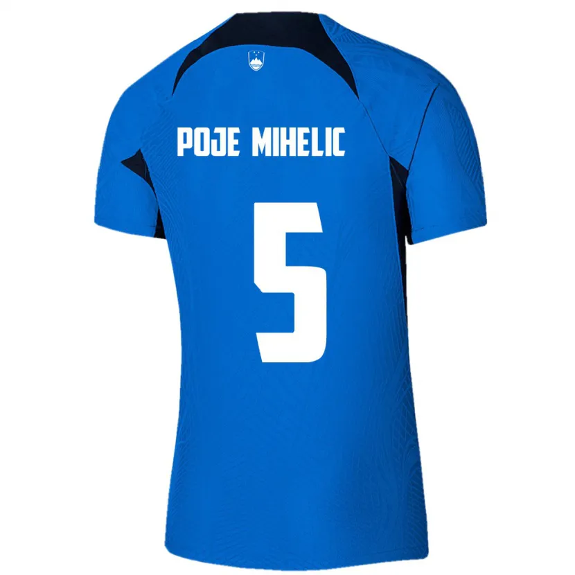 Danxen Mujer Camiseta Eslovenia Naja Poje Mihelič #5 Azul 2ª Equipación 24-26 La Camisa México
