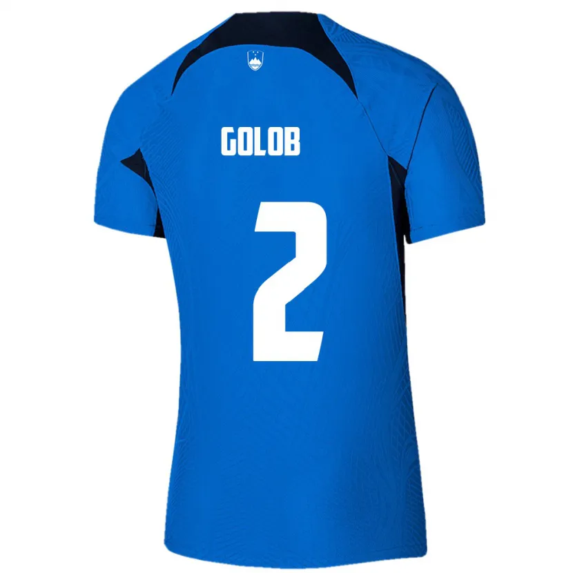 Danxen Mujer Camiseta Eslovenia Lana Golob #2 Azul 2ª Equipación 24-26 La Camisa México