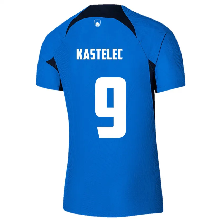 Danxen Mujer Camiseta Eslovenia Mirjam Kastelec #9 Azul 2ª Equipación 24-26 La Camisa México