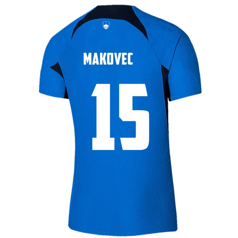 Danxen Mujer Camiseta Eslovenia Sara Makovec #15 Azul 2ª Equipación 24-26 La Camisa México