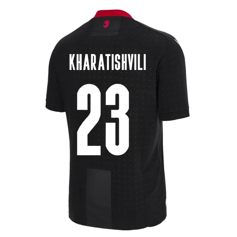 Danxen Mujer Camiseta Georgia Luka Kharatishvili #23 Negro 2ª Equipación 24-26 La Camisa México