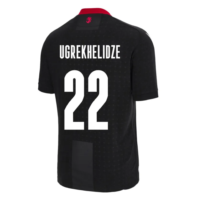 Danxen Mujer Camiseta Georgia Nikoloz Ugrekhelidze #22 Negro 2ª Equipación 24-26 La Camisa México