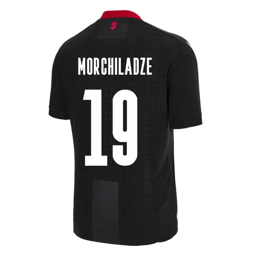 Danxen Mujer Camiseta Georgia Tornike Morchiladze #19 Negro 2ª Equipación 24-26 La Camisa México