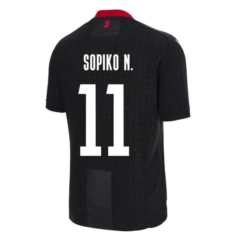 Danxen Mujer Camiseta Georgia Sopiko Narsia #11 Negro 2ª Equipación 24-26 La Camisa México