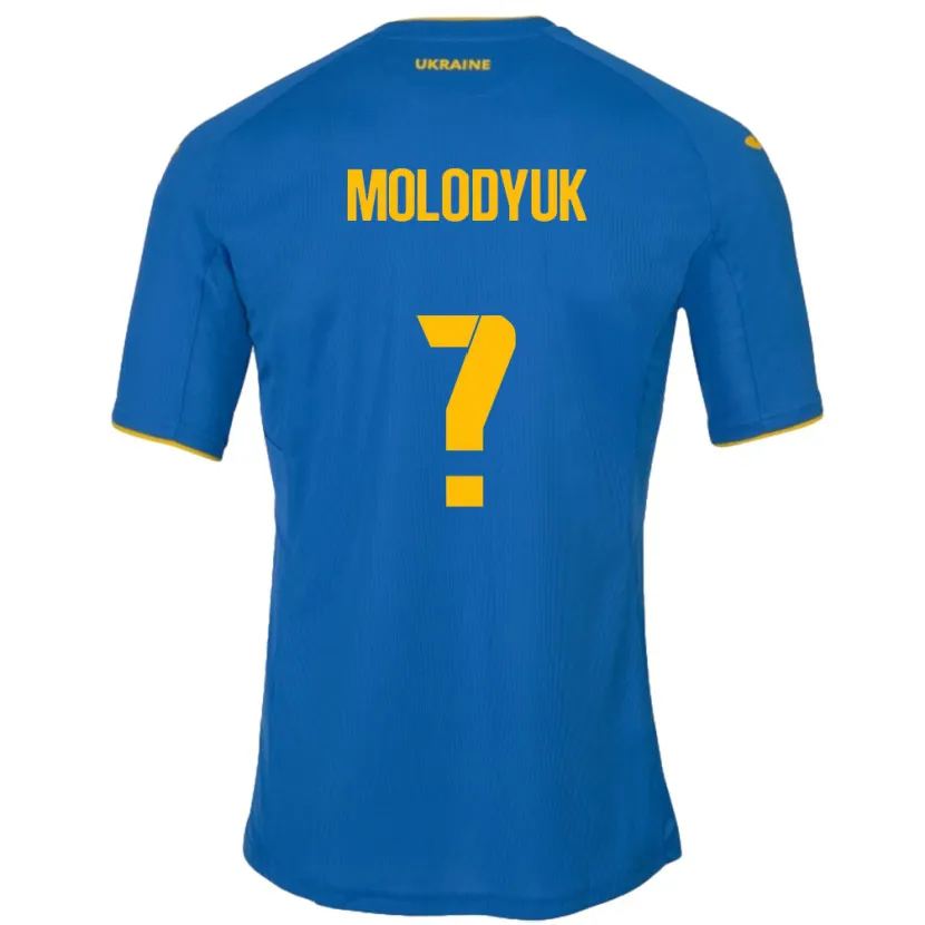Danxen Mujer Camiseta Ucrania Yelyzaveta Molodyuk #0 Azul 2ª Equipación 24-26 La Camisa México