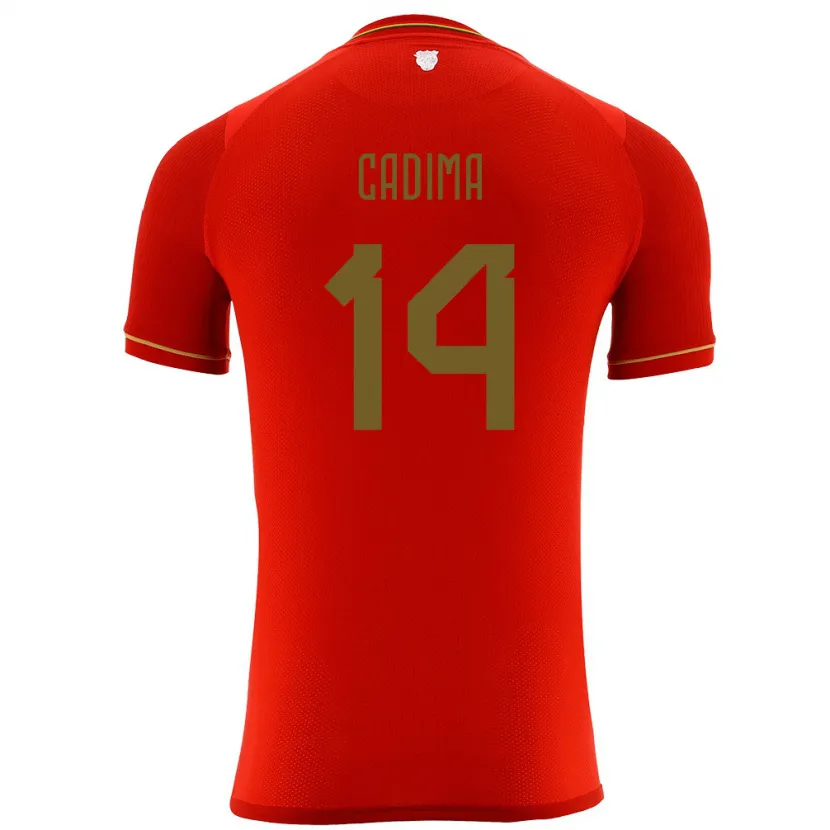 Danxen Mujer Camiseta Bolivia Ricardo Cadima #14 Rojo 2ª Equipación 24-26 La Camisa México