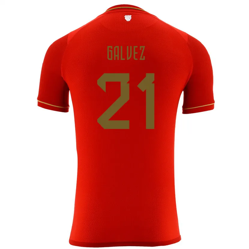 Danxen Mujer Camiseta Bolivia Vladimir Galvez #21 Rojo 2ª Equipación 24-26 La Camisa México