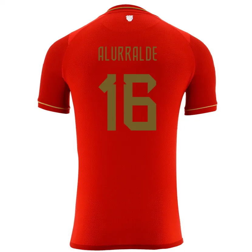Danxen Mujer Camiseta Bolivia Samantha Alurralde #16 Rojo 2ª Equipación 24-26 La Camisa México