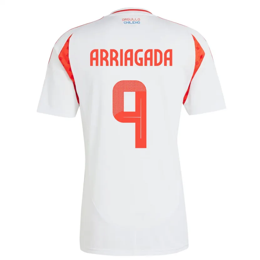 Danxen Mujer Camiseta Chile Luciano Arriagada #9 Blanco 2ª Equipación 24-26 La Camisa México
