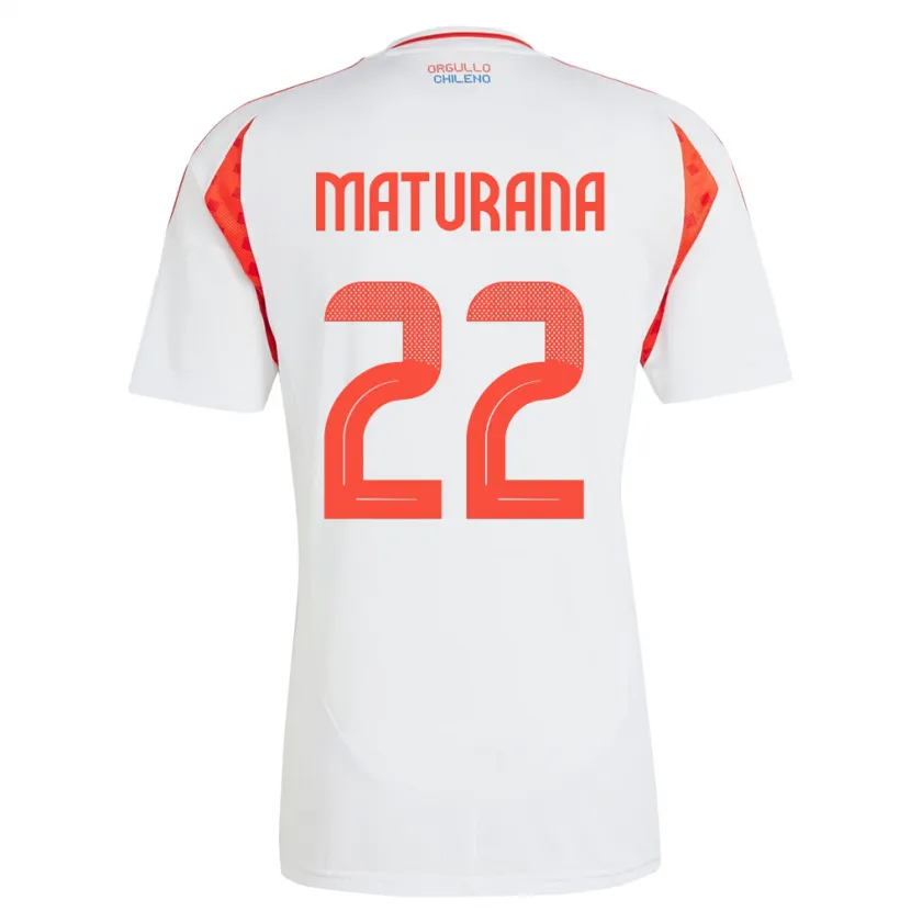Danxen Mujer Camiseta Chile Martín Maturana #22 Blanco 2ª Equipación 24-26 La Camisa México