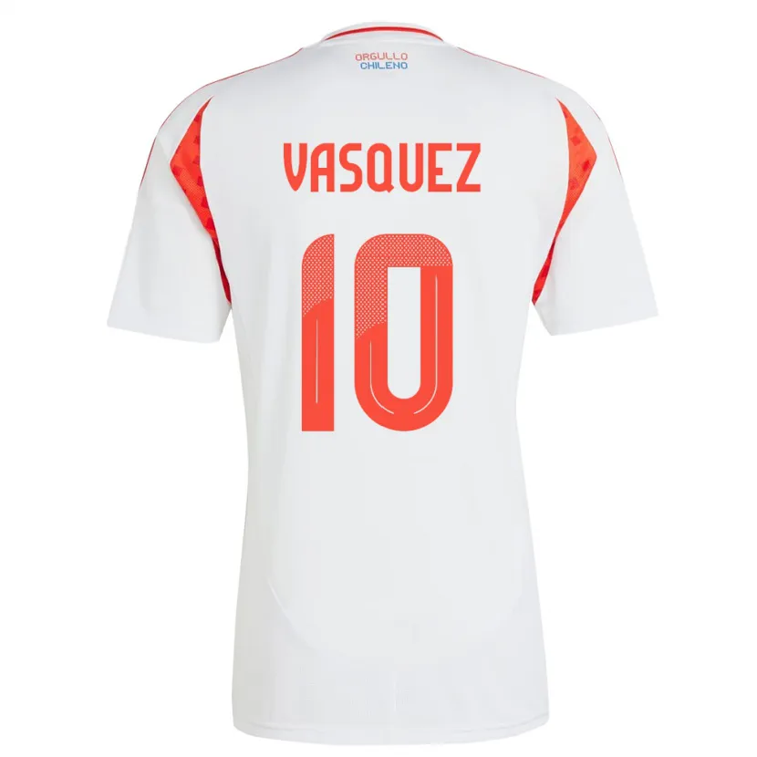 Danxen Mujer Camiseta Chile Ignacio Vásquez #10 Blanco 2ª Equipación 24-26 La Camisa México