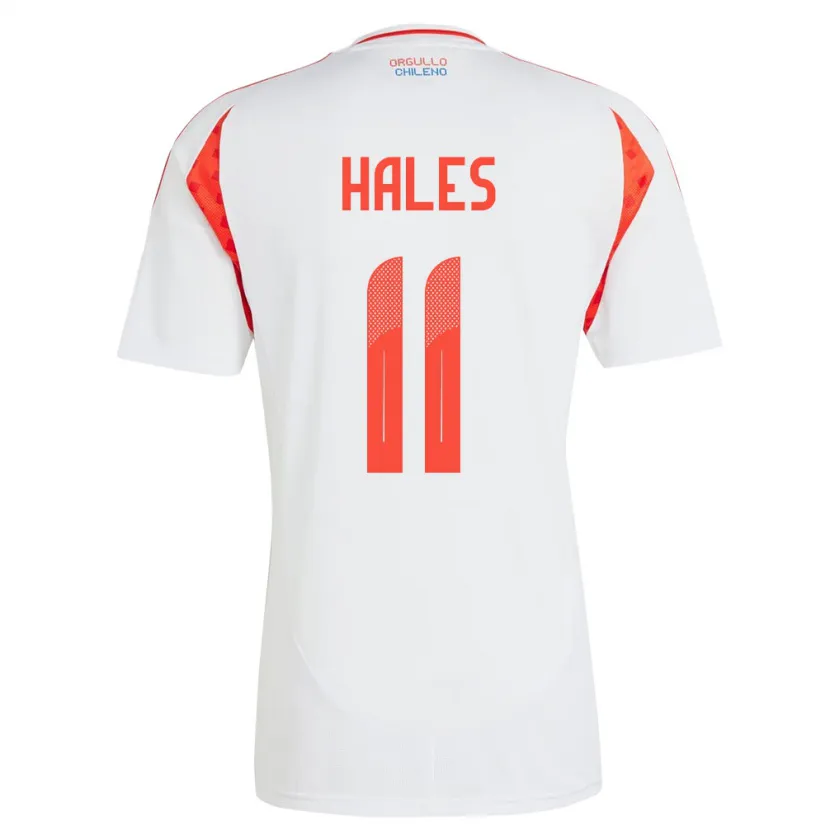 Danxen Mujer Camiseta Chile Alejandro Hales #11 Blanco 2ª Equipación 24-26 La Camisa México