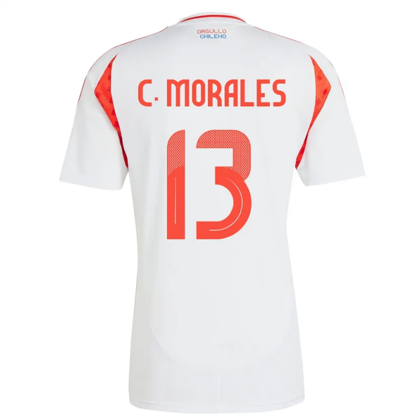 Danxen Mujer Camiseta Chile Cristián Morales #13 Blanco 2ª Equipación 24-26 La Camisa México