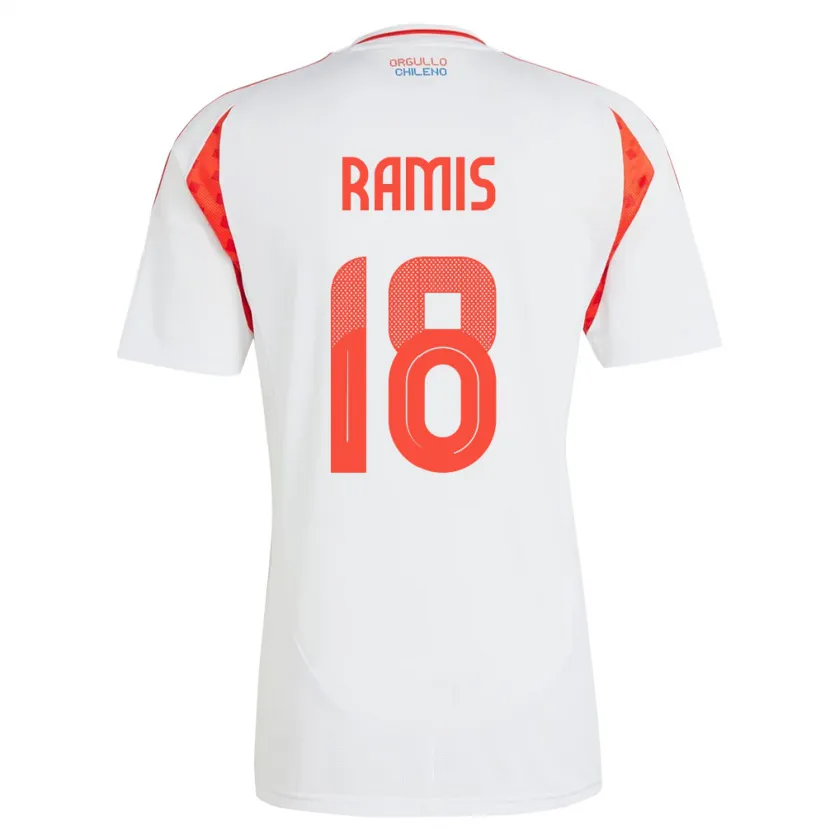 Danxen Mujer Camiseta Chile Oliver Ramis #18 Blanco 2ª Equipación 24-26 La Camisa México
