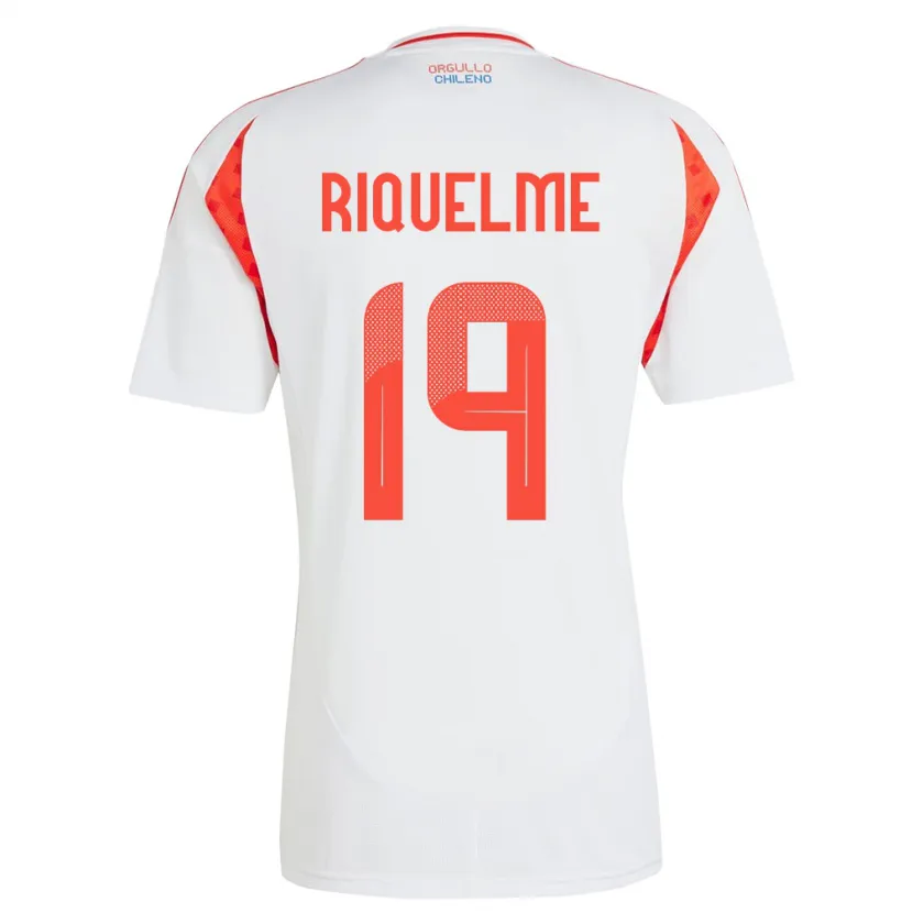 Danxen Mujer Camiseta Chile Benjamín Riquelme #19 Blanco 2ª Equipación 24-26 La Camisa México