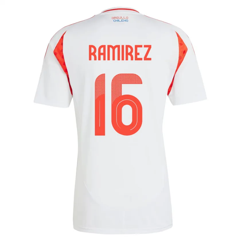 Danxen Mujer Camiseta Chile Vicente Ramírez #16 Blanco 2ª Equipación 24-26 La Camisa México