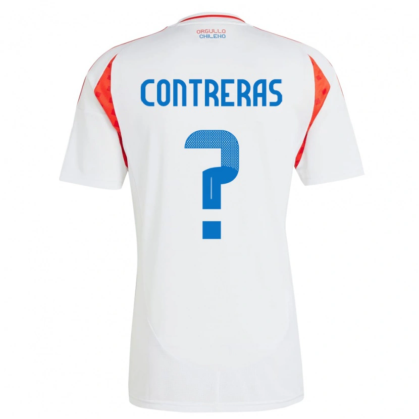 Danxen Mujer Camiseta Chile Mathías Contreras #0 Blanco 2ª Equipación 24-26 La Camisa México