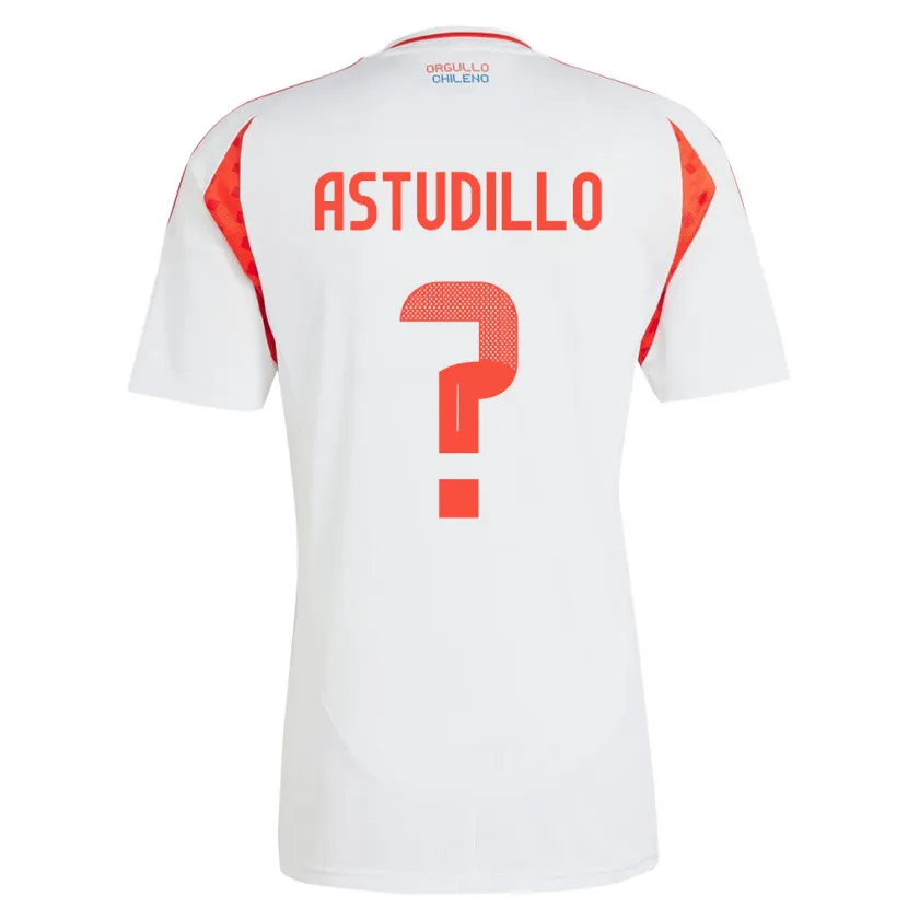 Danxen Mujer Camiseta Chile Jerall Astudillo #0 Blanco 2ª Equipación 24-26 La Camisa México