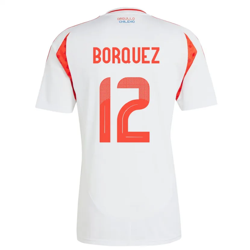 Danxen Mujer Camiseta Chile Gabriela Bórquez #12 Blanco 2ª Equipación 24-26 La Camisa México