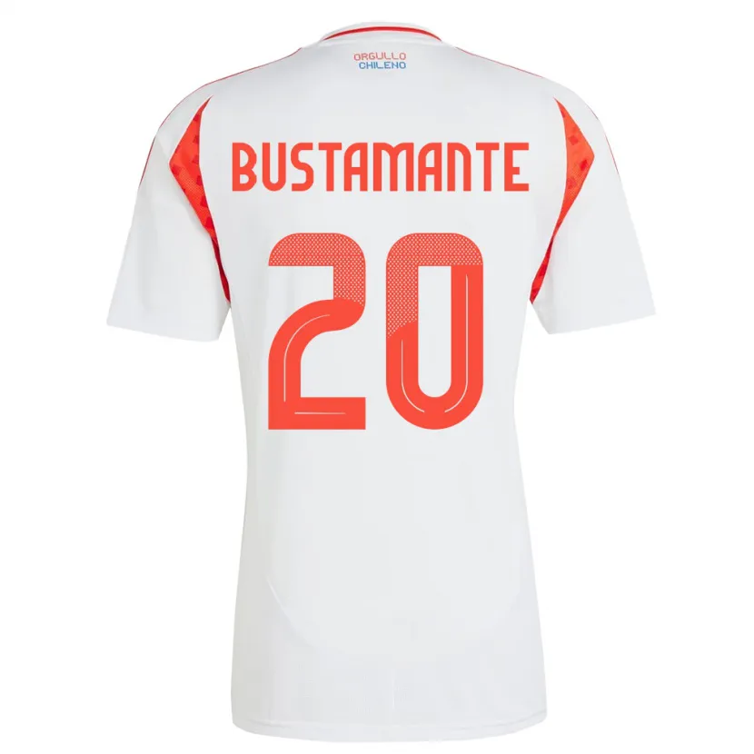 Danxen Mujer Camiseta Chile Paloma Bustamante #20 Blanco 2ª Equipación 24-26 La Camisa México