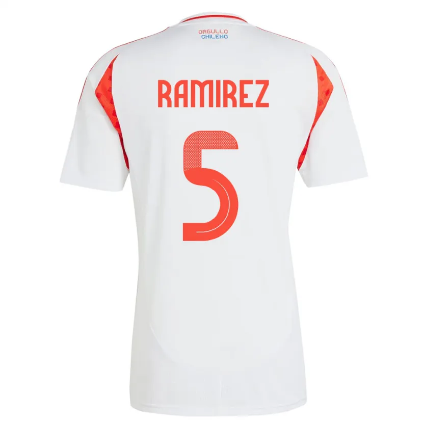 Danxen Mujer Camiseta Chile Fernanda Ramírez #5 Blanco 2ª Equipación 24-26 La Camisa México