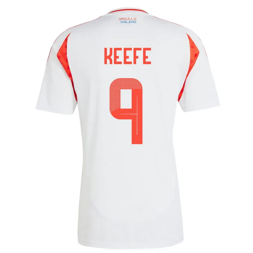 Danxen Mujer Camiseta Chile Sonya Keefe #9 Blanco 2ª Equipación 24-26 La Camisa México