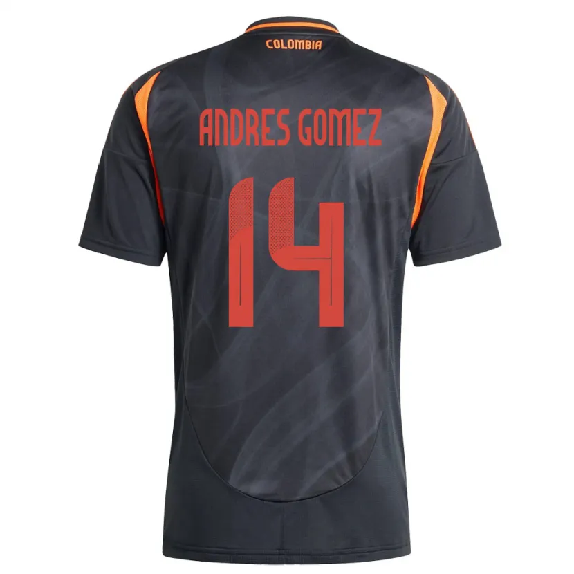 Danxen Mujer Camiseta Colombia Carlos Andrés Gómez #14 Negro 2ª Equipación 24-26 La Camisa México