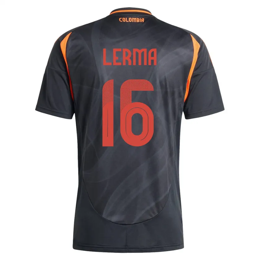Danxen Mujer Camiseta Colombia Jefferson Lerma #16 Negro 2ª Equipación 24-26 La Camisa México