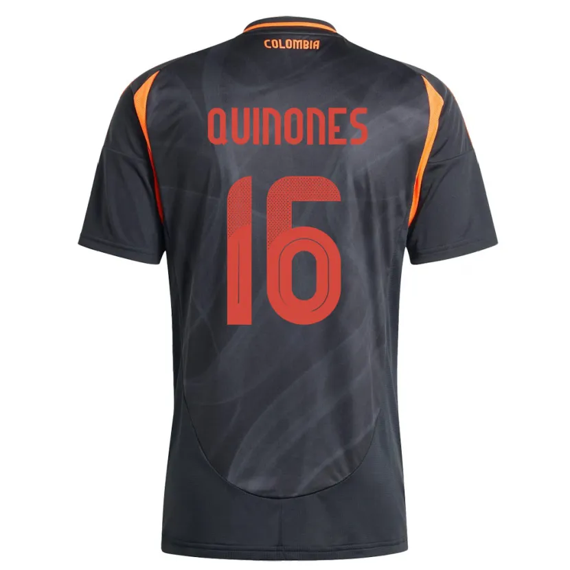 Danxen Mujer Camiseta Colombia Nelson Quiñónes #16 Negro 2ª Equipación 24-26 La Camisa México