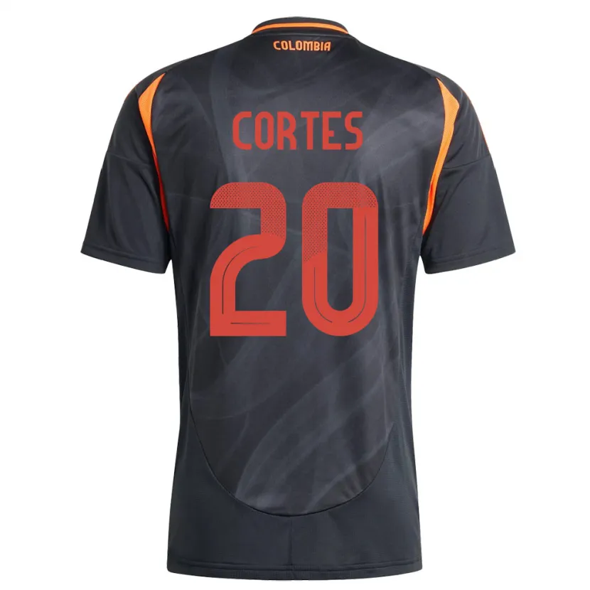Danxen Mujer Camiseta Colombia Óscar Cortés #20 Negro 2ª Equipación 24-26 La Camisa México