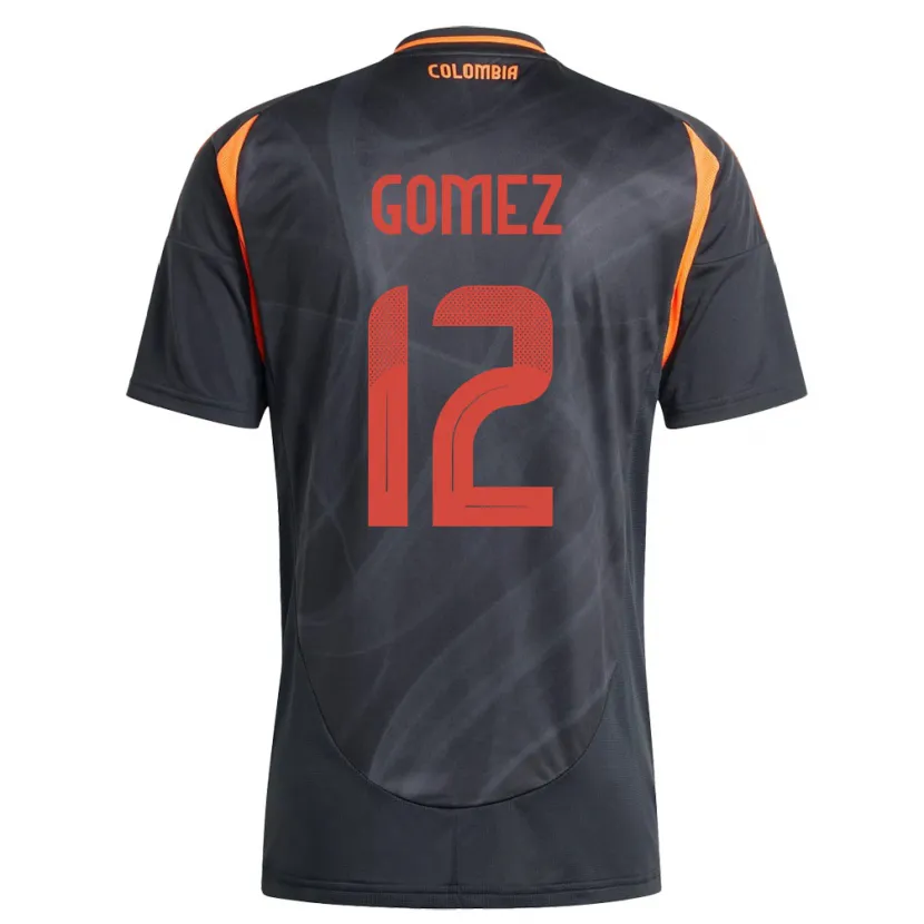 Danxen Mujer Camiseta Colombia Juan Gómez #12 Negro 2ª Equipación 24-26 La Camisa México
