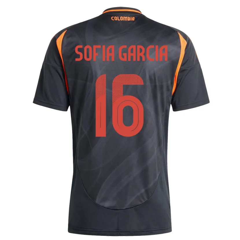 Danxen Mujer Camiseta Colombia Sofía García #16 Negro 2ª Equipación 24-26 La Camisa México