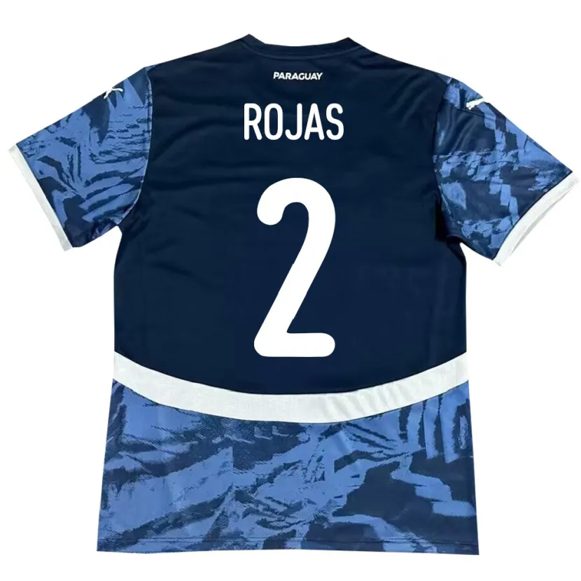 Danxen Mujer Camiseta Paraguay Robert Rojas #2 Azul 2ª Equipación 24-26 La Camisa México