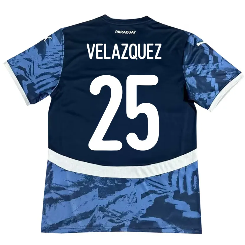 Danxen Mujer Camiseta Paraguay Gustavo Velázquez #25 Azul 2ª Equipación 24-26 La Camisa México