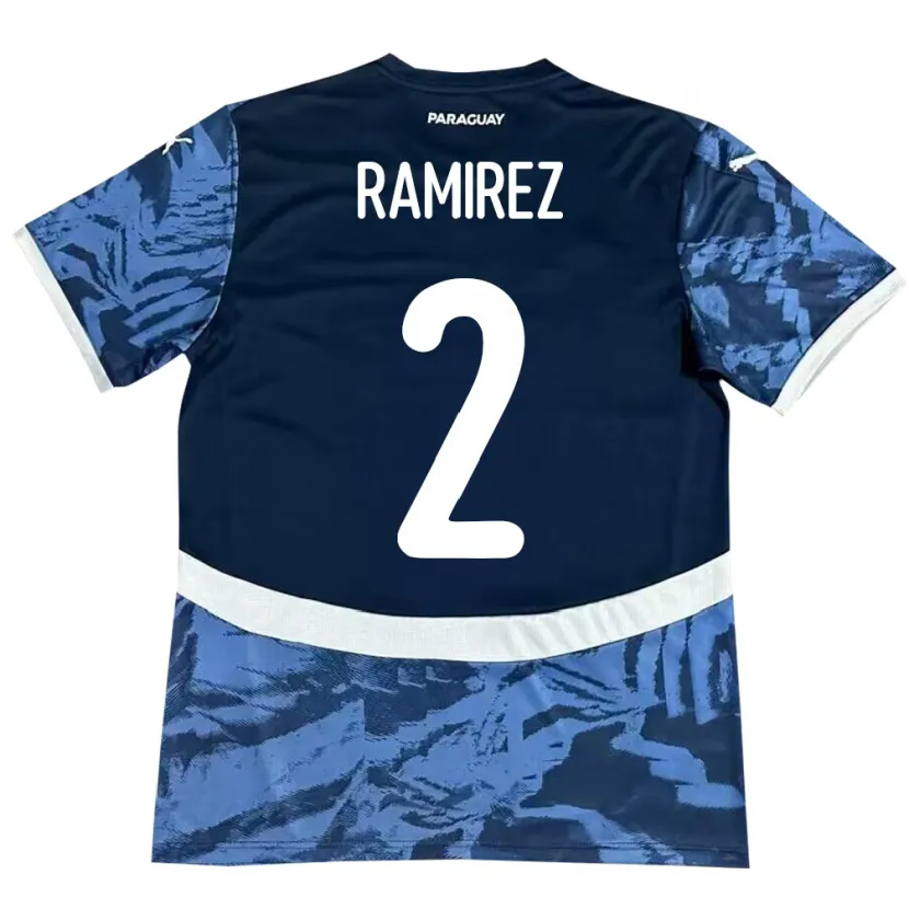 Danxen Mujer Camiseta Paraguay Iván Ramírez #2 Azul 2ª Equipación 24-26 La Camisa México