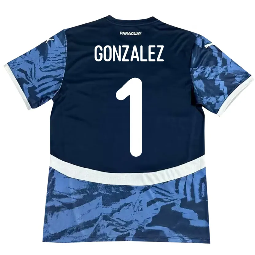 Danxen Mujer Camiseta Paraguay Ángel González #1 Azul 2ª Equipación 24-26 La Camisa México