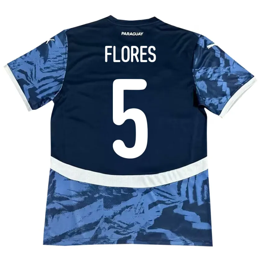 Danxen Mujer Camiseta Paraguay Gilberto Flores #5 Azul 2ª Equipación 24-26 La Camisa México
