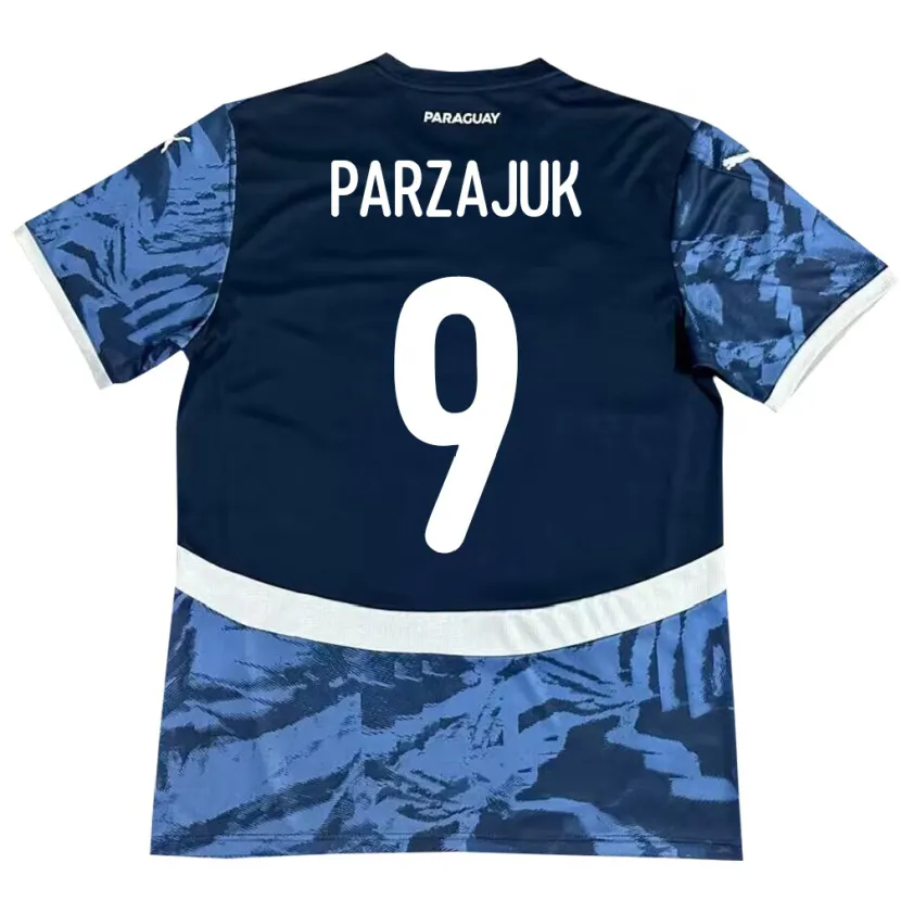 Danxen Mujer Camiseta Paraguay Kevin Parzajuk #9 Azul 2ª Equipación 24-26 La Camisa México