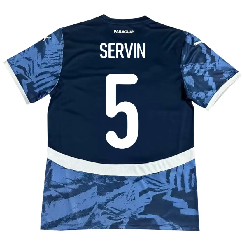 Danxen Mujer Camiseta Paraguay Thiago Servín #5 Azul 2ª Equipación 24-26 La Camisa México